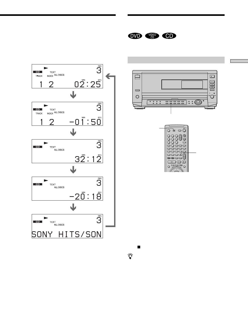 Displaying the disc information (disc explorer) | Sony DVP-CX850D User Manual | Page 25 / 84