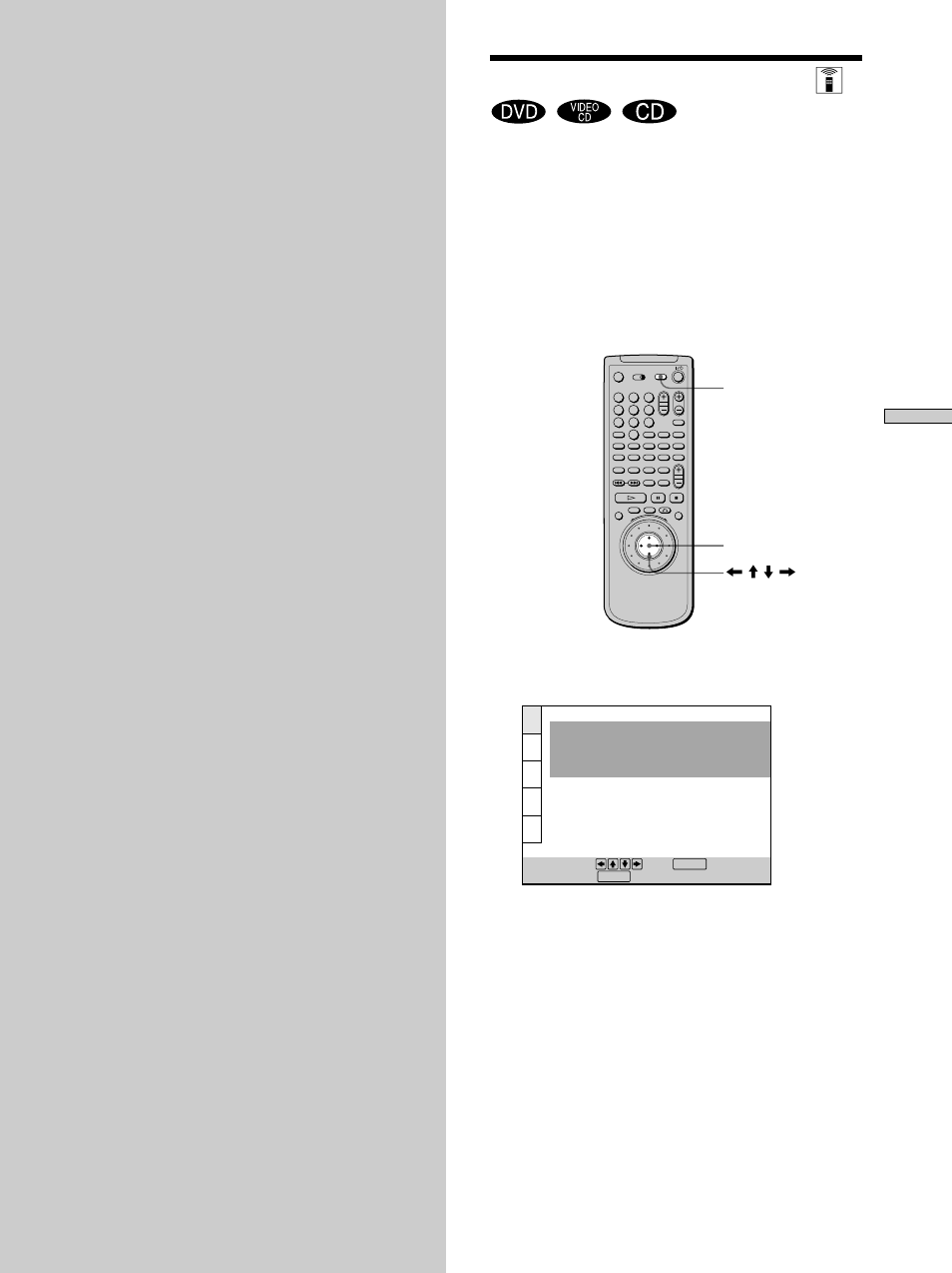 Settings and adjustments, Using the setup display, Using the setup display 55 | Using the setup display z | Sony DVP-CX850D User Manual | Page 55 / 84