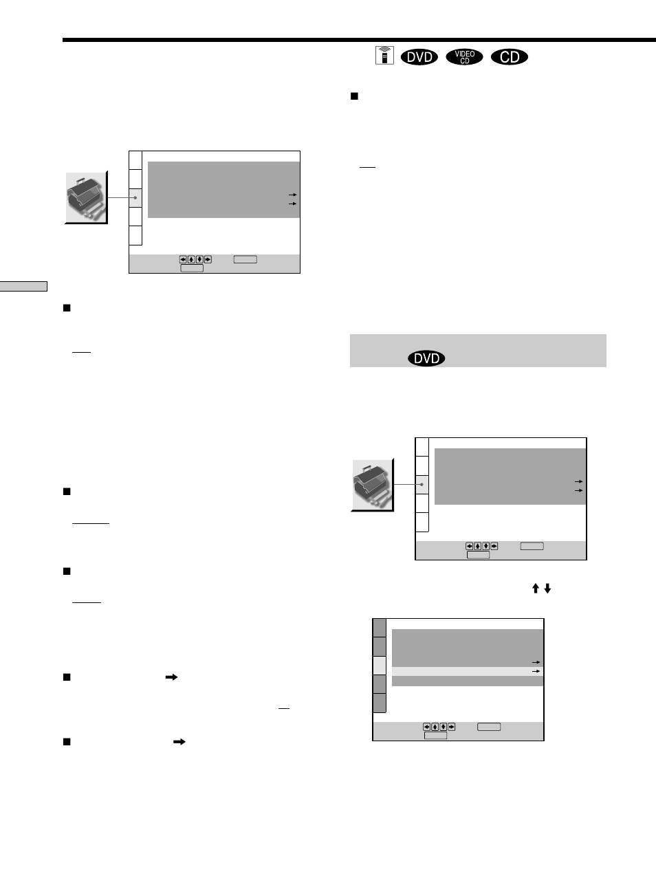 Custom settings (custom setup), Custom settings (custom setup) 60, Custom settings (custom setup) z | Sony DVP-CX850D User Manual | Page 60 / 84