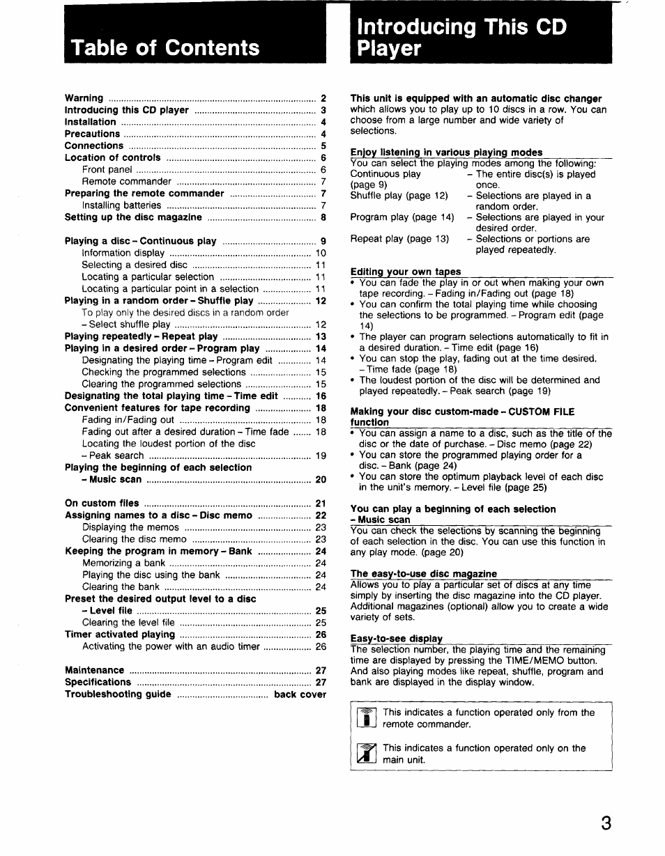 Sony CDP-C910 User Manual | Page 3 / 26