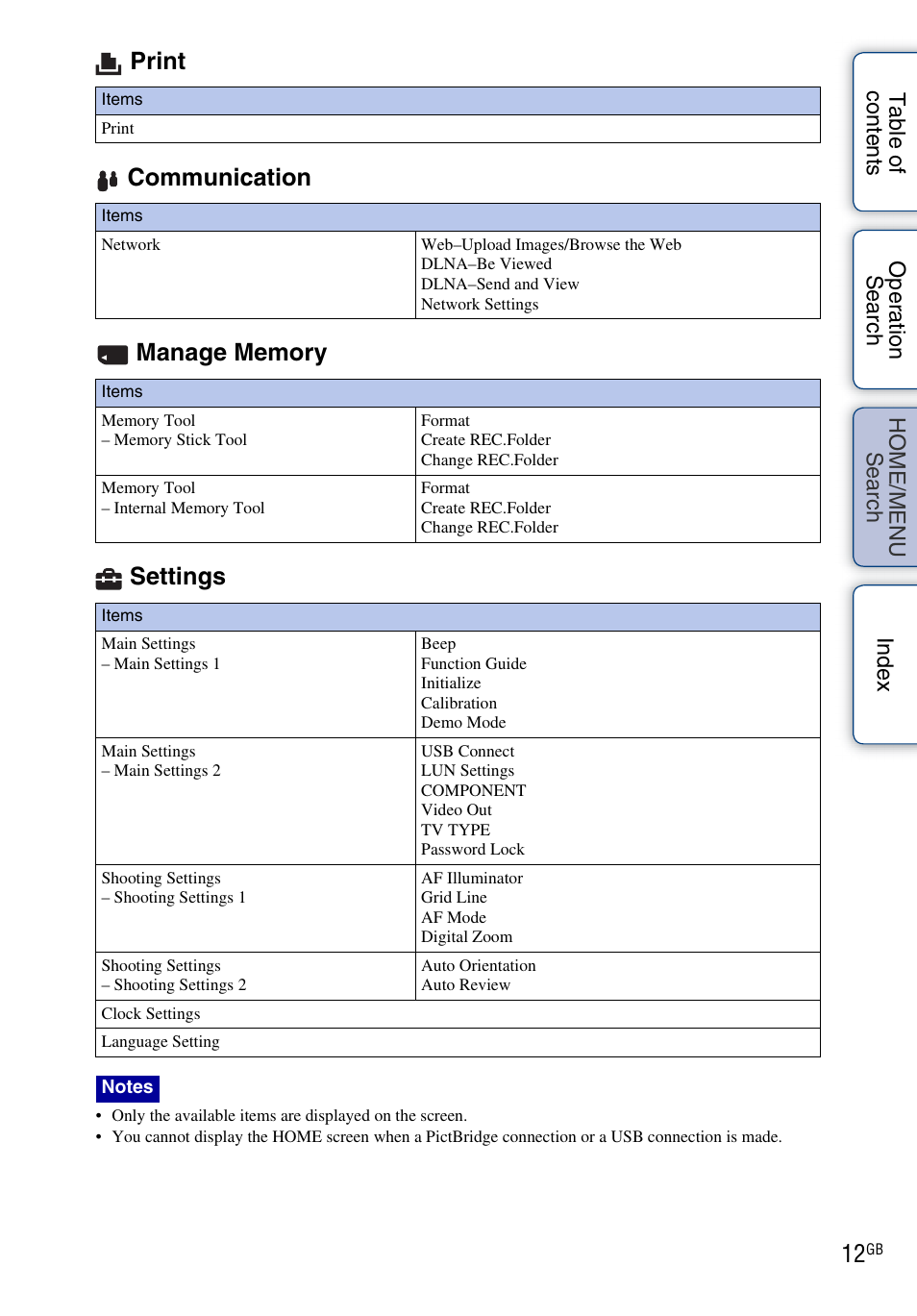 Sony DSC-G3 User Manual | Page 12 / 178