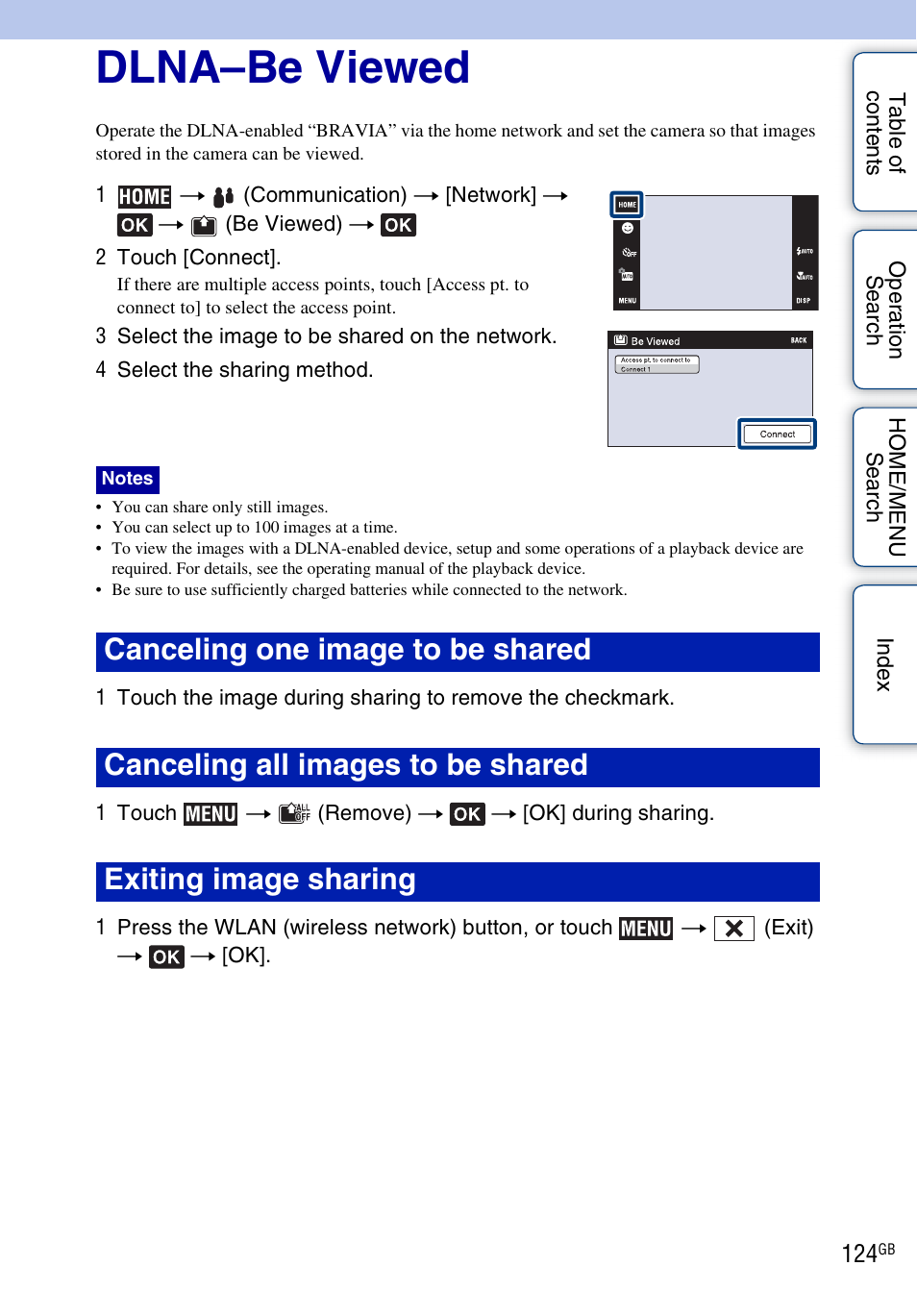 Dlna–be viewed | Sony DSC-G3 User Manual | Page 124 / 178