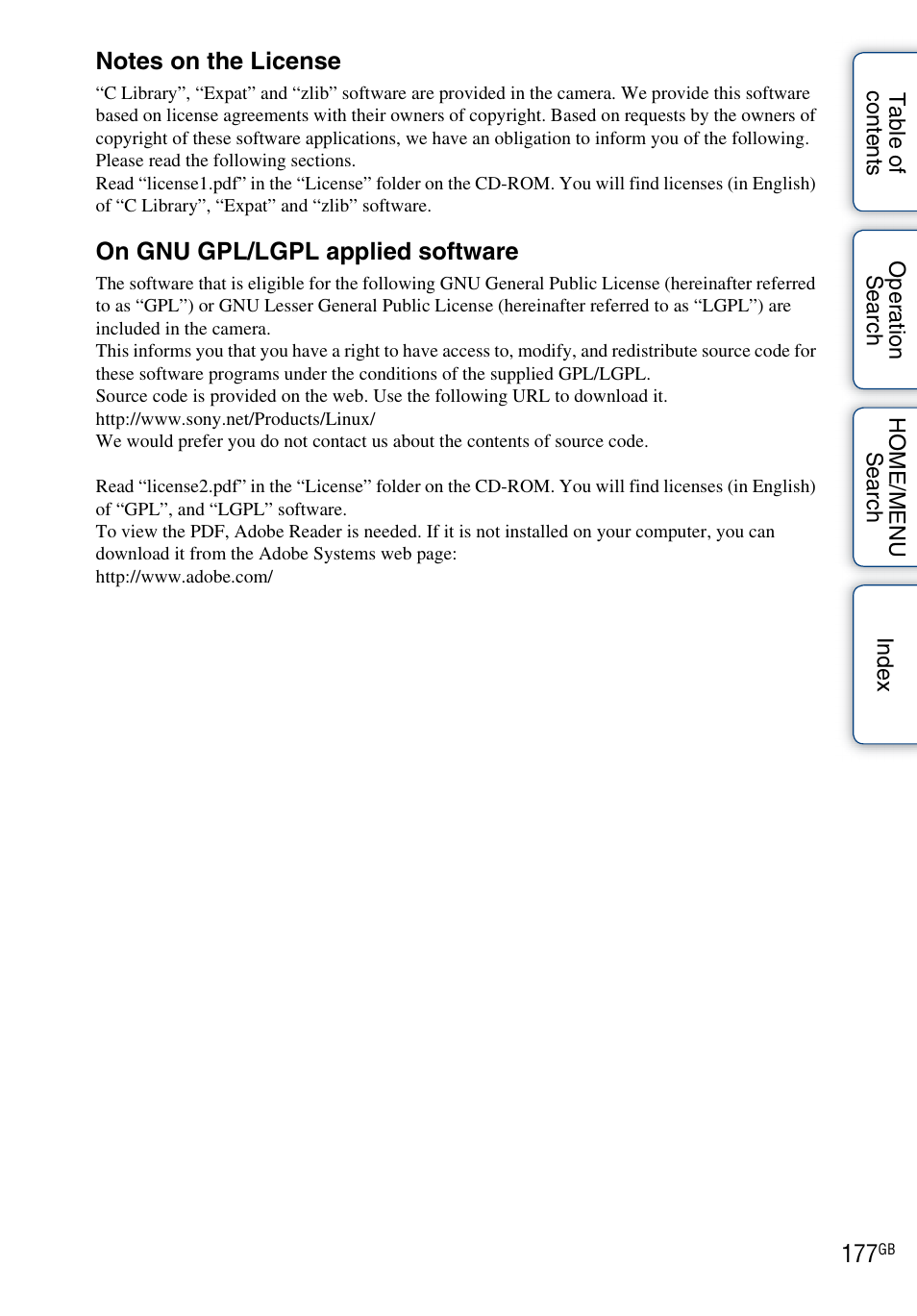 Sony DSC-G3 User Manual | Page 177 / 178