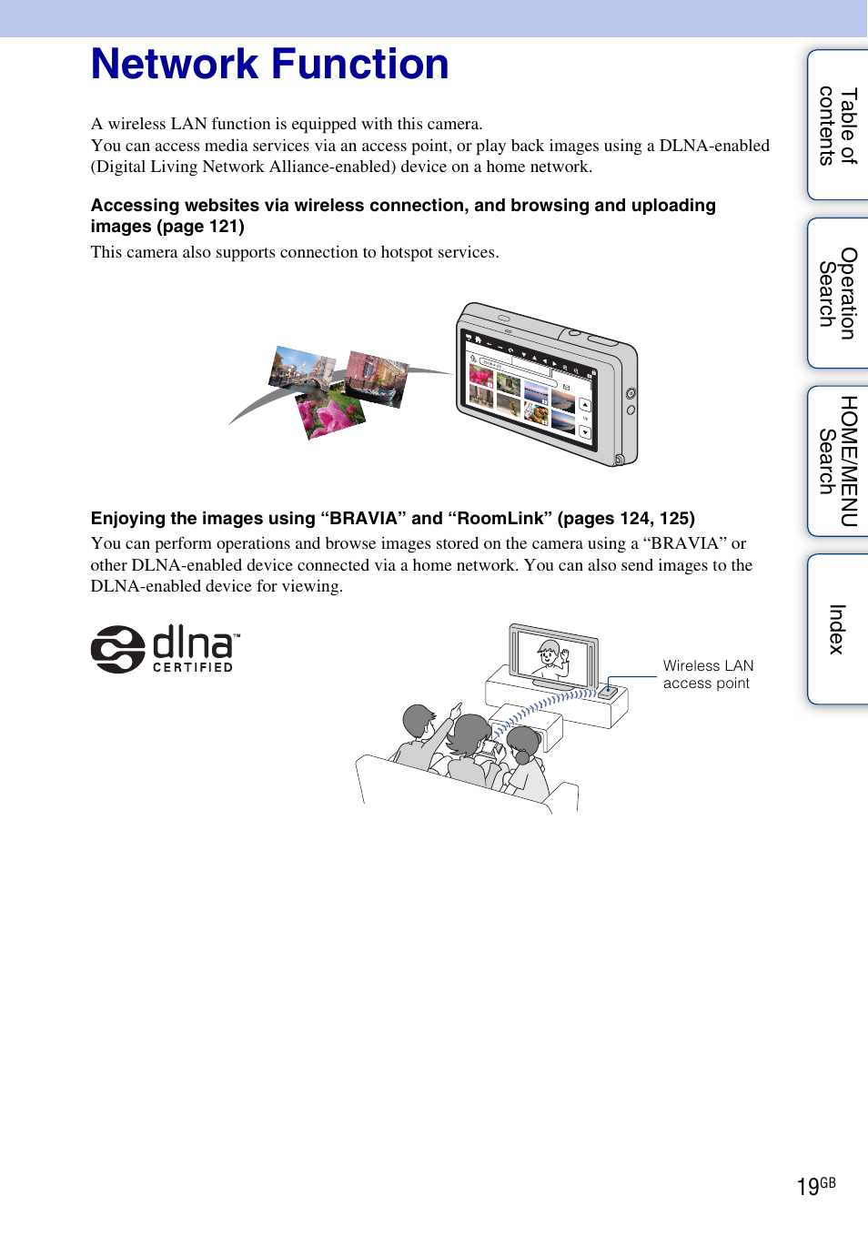 Network function | Sony DSC-G3 User Manual | Page 19 / 178