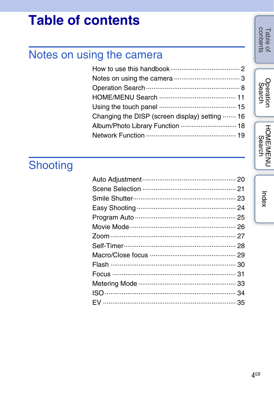 Sony DSC-G3 User Manual | Page 4 / 178