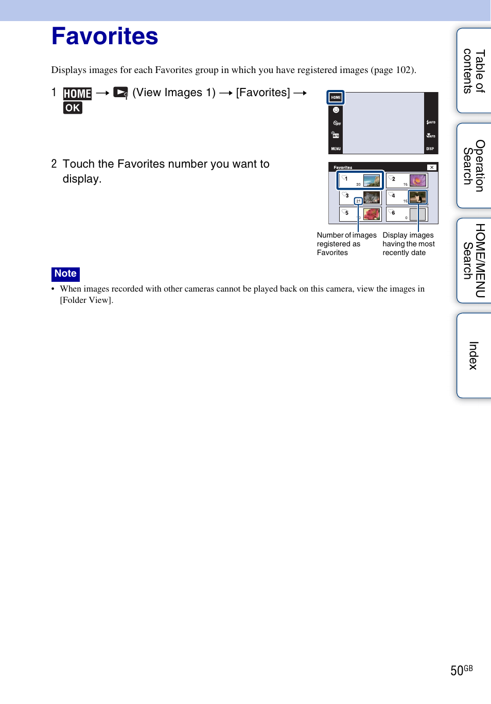 Favorites | Sony DSC-G3 User Manual | Page 50 / 178