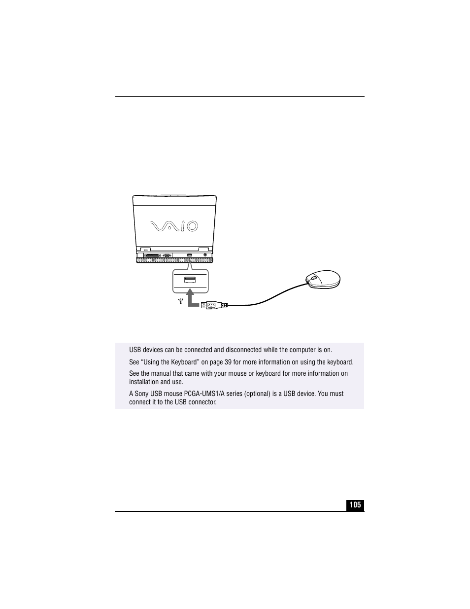 Usb port | Sony PCG-XG500 User Manual | Page 105 / 154