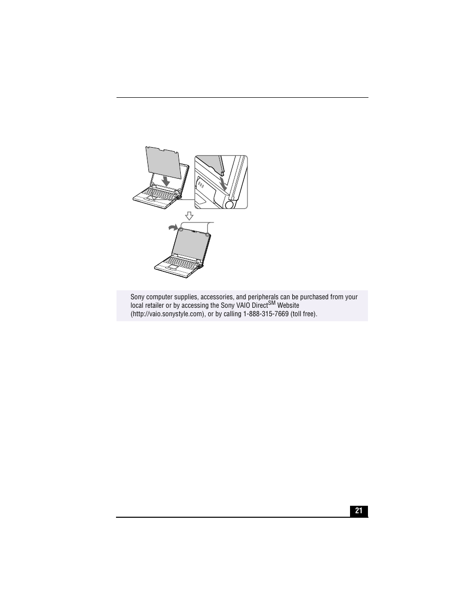 Installing display filter | Sony PCG-XG500 User Manual | Page 21 / 154