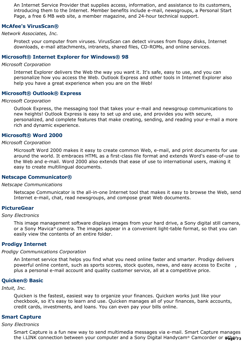 Sony PCV-L630 User Manual | Page 73 / 1055