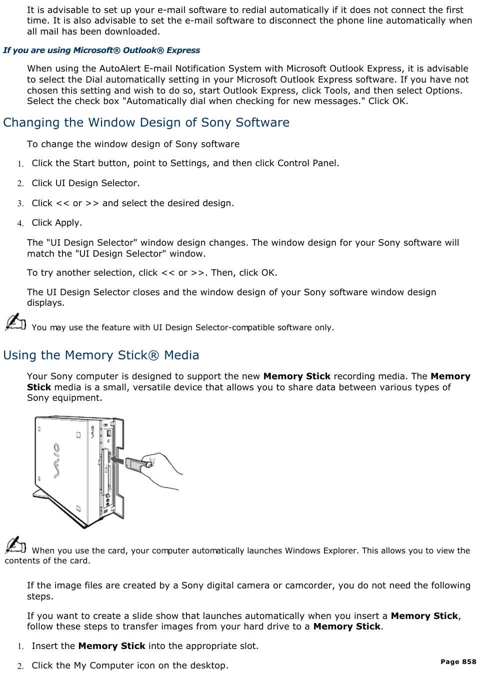 Changing the window design of sony software | Sony PCV-L630 User Manual | Page 858 / 1055