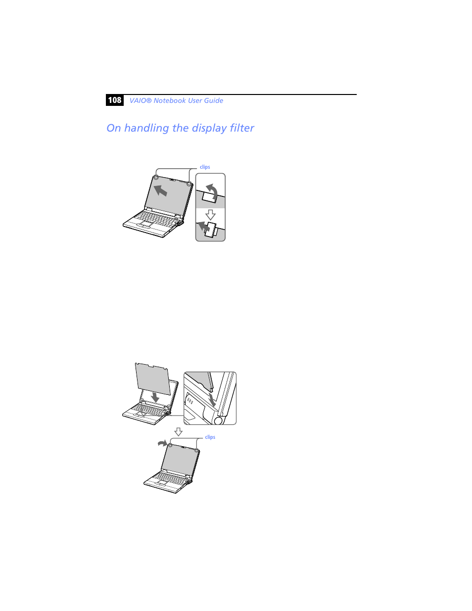 On handling the display filter | Sony PCG-XG29 User Manual | Page 120 / 130