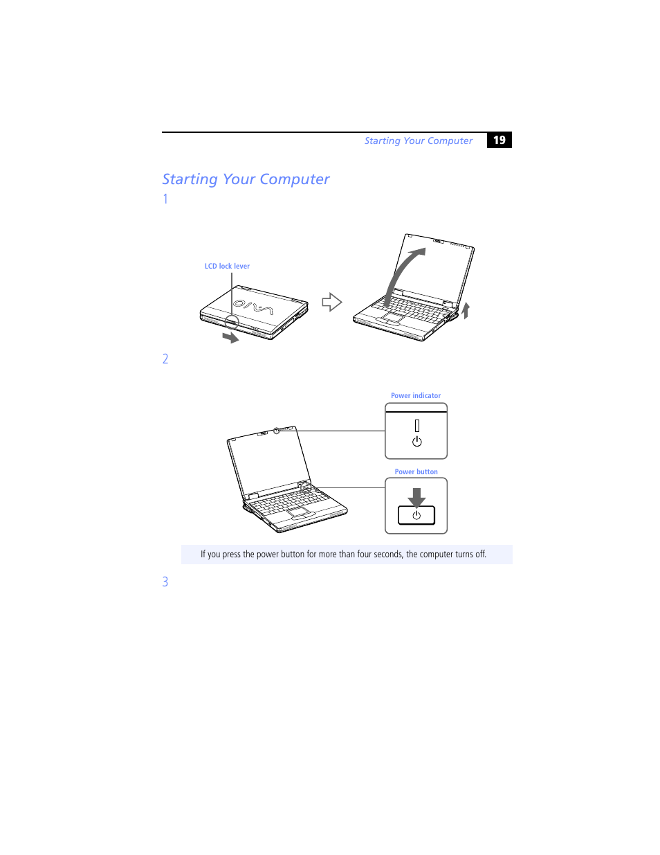 Starting your computer | Sony PCG-XG29 User Manual | Page 31 / 130