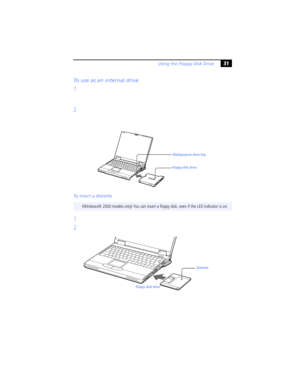 To use as an internal drive | Sony PCG-XG29 User Manual | Page 43 / 130