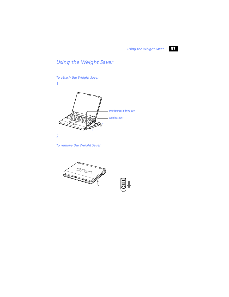 Using the weight saver | Sony PCG-XG29 User Manual | Page 69 / 130