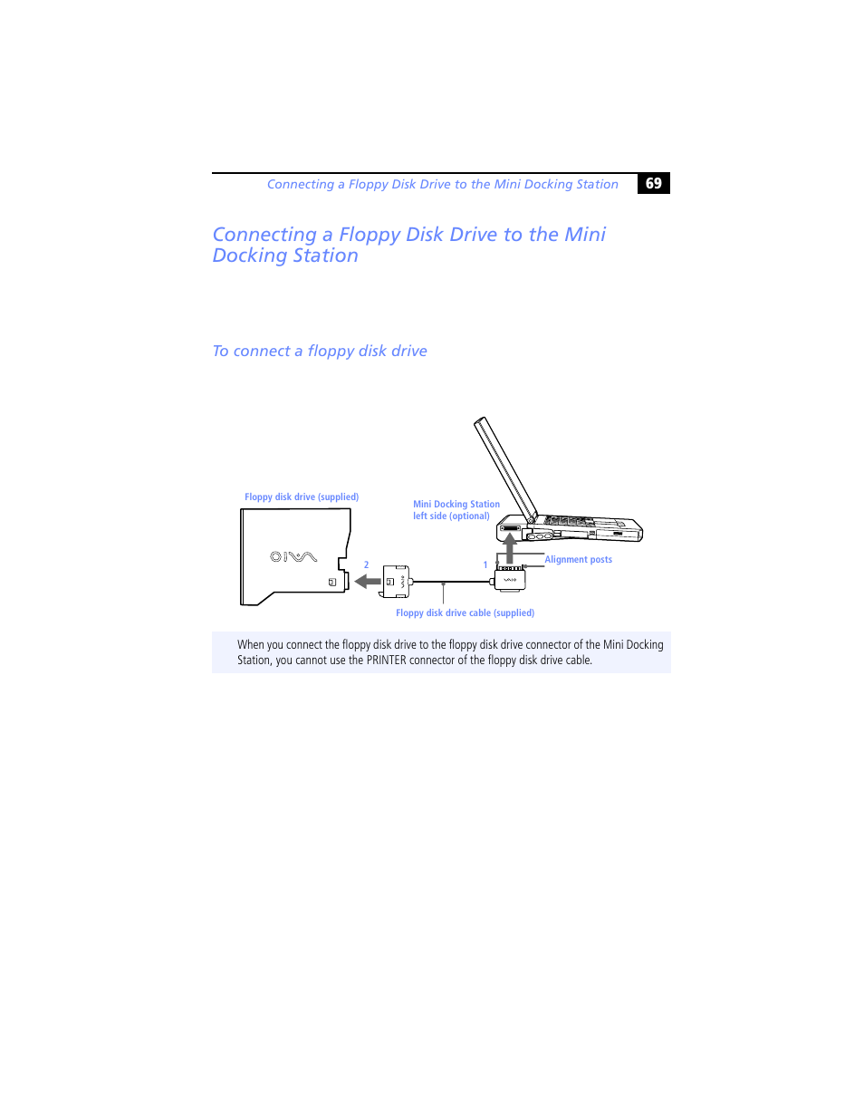 To connect a floppy disk drive | Sony PCG-XG29 User Manual | Page 81 / 130