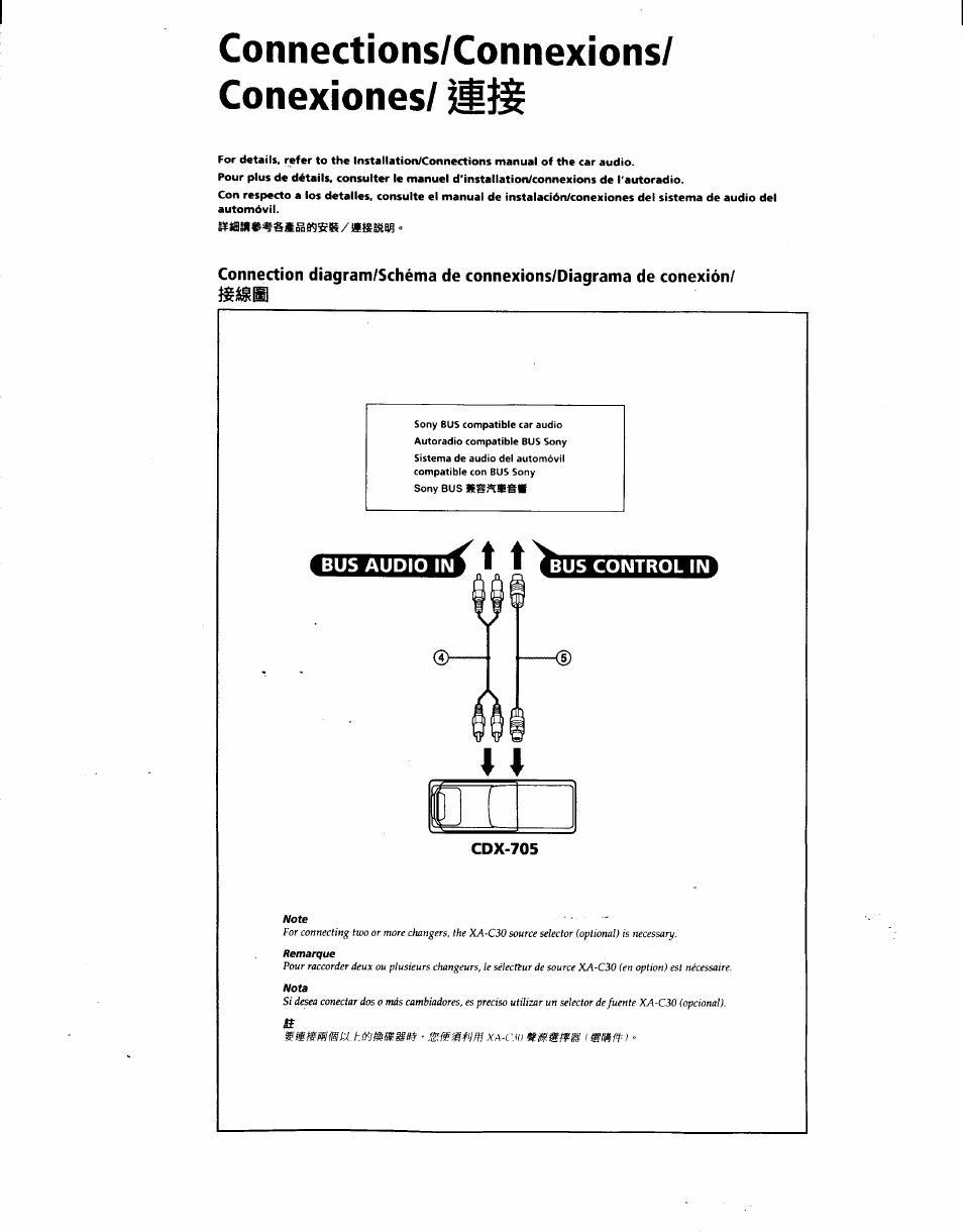 Cdx-705, Connections/connexions/ conexiones | Sony CDX-705 User Manual | Page 13 / 13