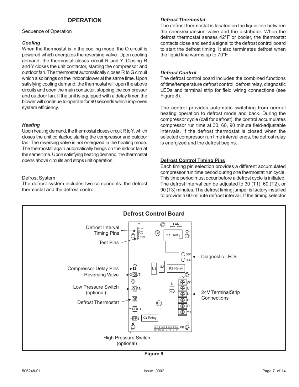 Operation, Defrost control board | Allied Air Enterprises (2 User Manual | Page 7 / 14