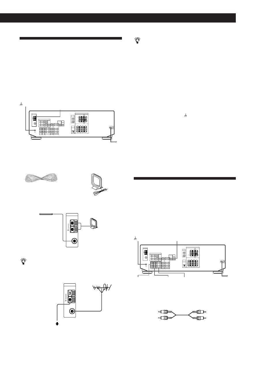 Antenna hookups 5 audio component hookups 5, Antenna hookups, Audio component hookups | Getting started, Overview, Connecting a ground wire, Where do i go next, Hookups, Continued) | Sony STR-DE435 User Manual | Page 5 / 30