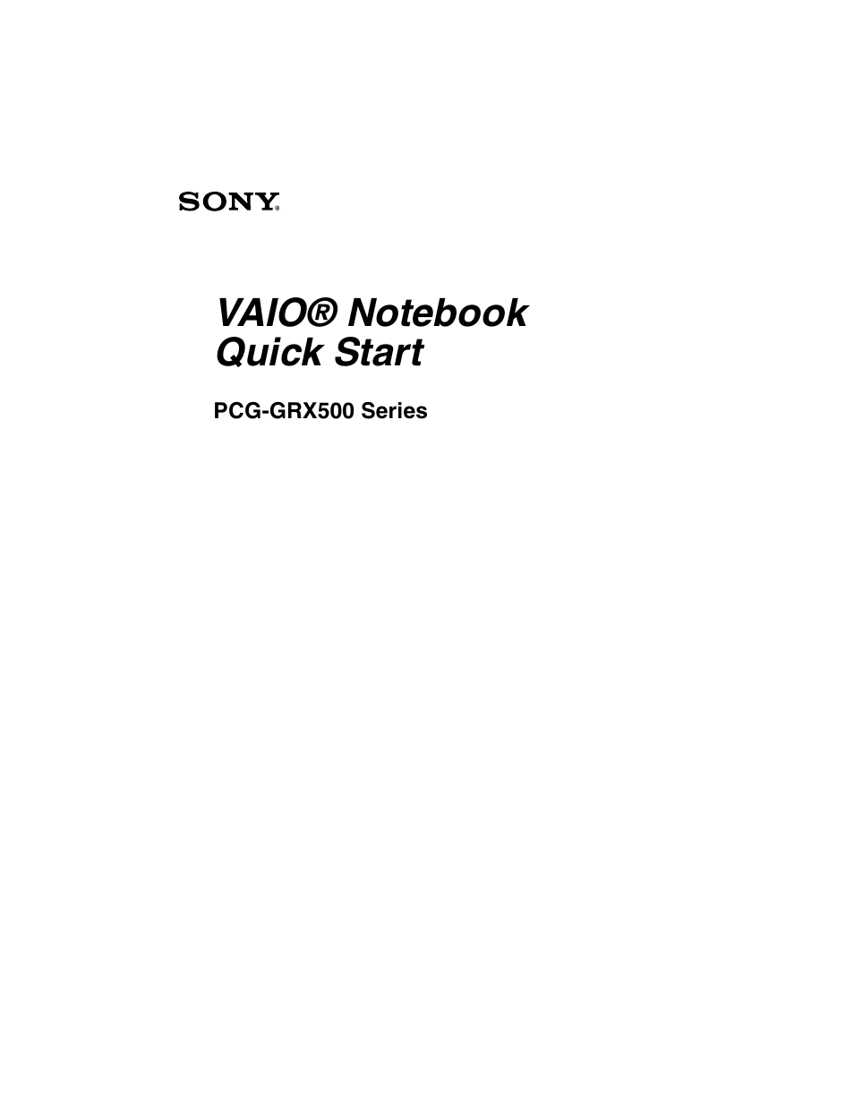 Sony PCG-GRX560 User Manual | 56 pages