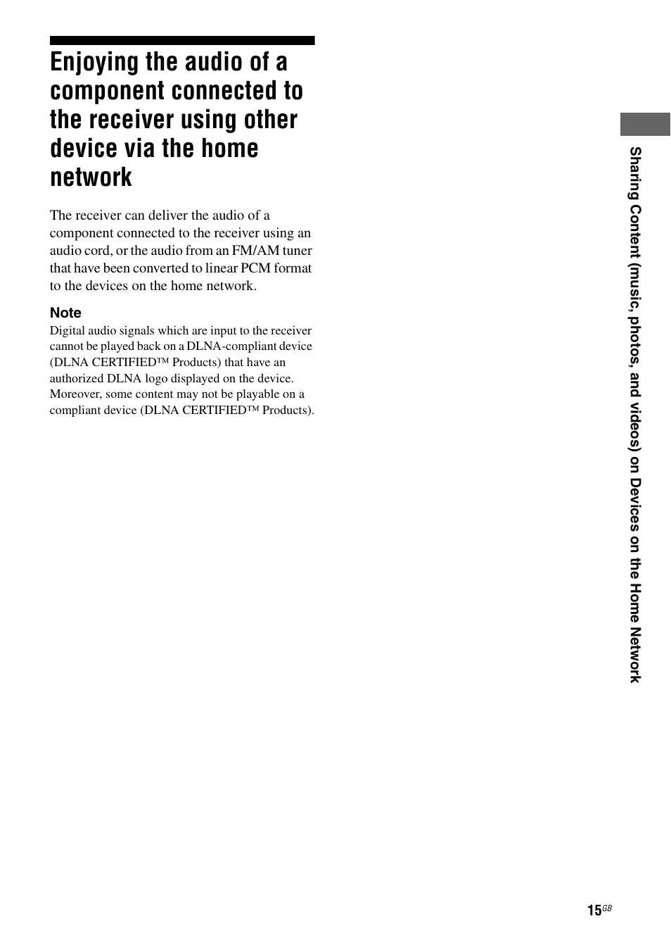 Enjoying the audio of a component connected | Sony STR-DA6400ES User Manual | Page 15 / 46