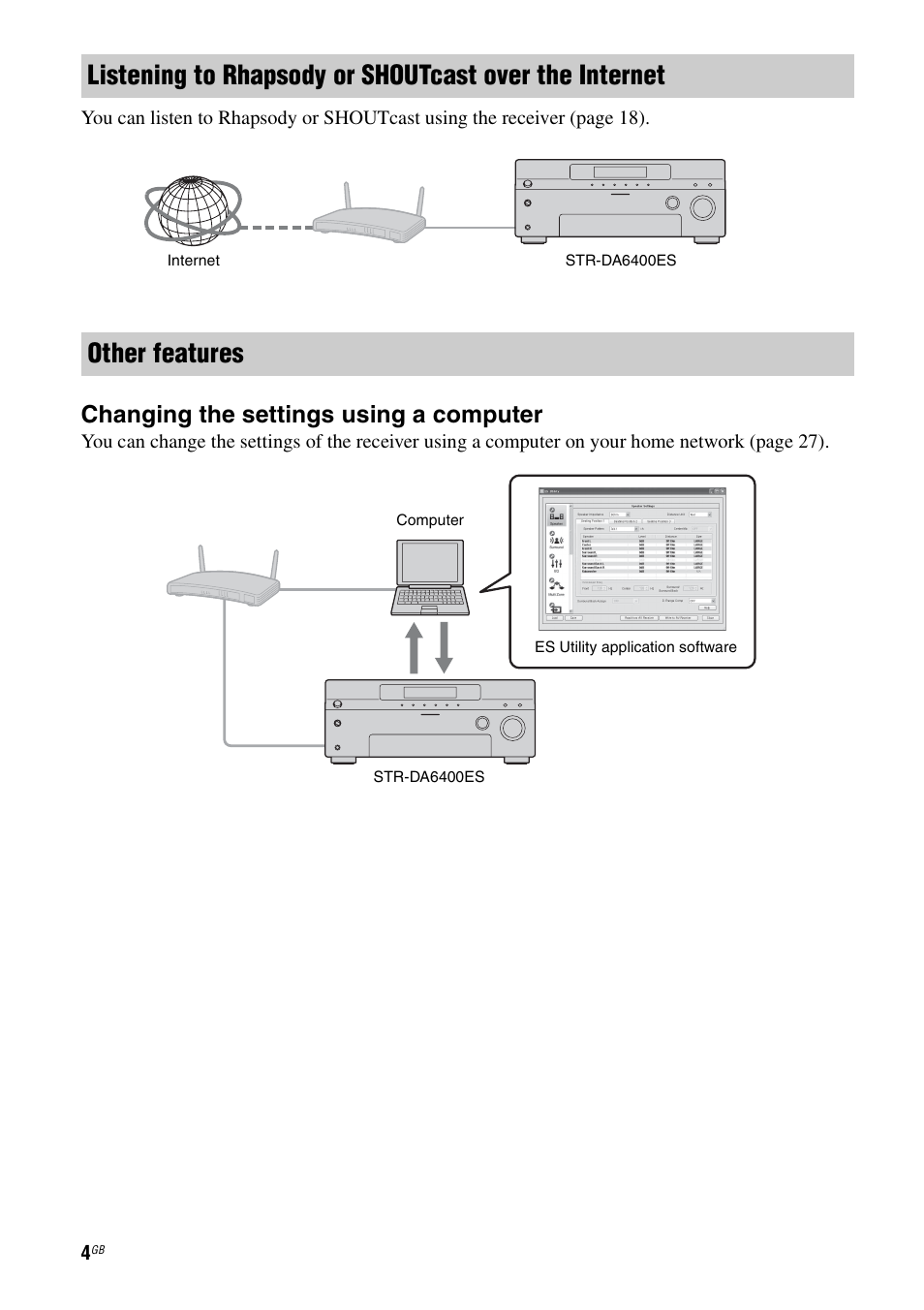 Changing the settings using a computer | Sony STR-DA6400ES User Manual | Page 4 / 46