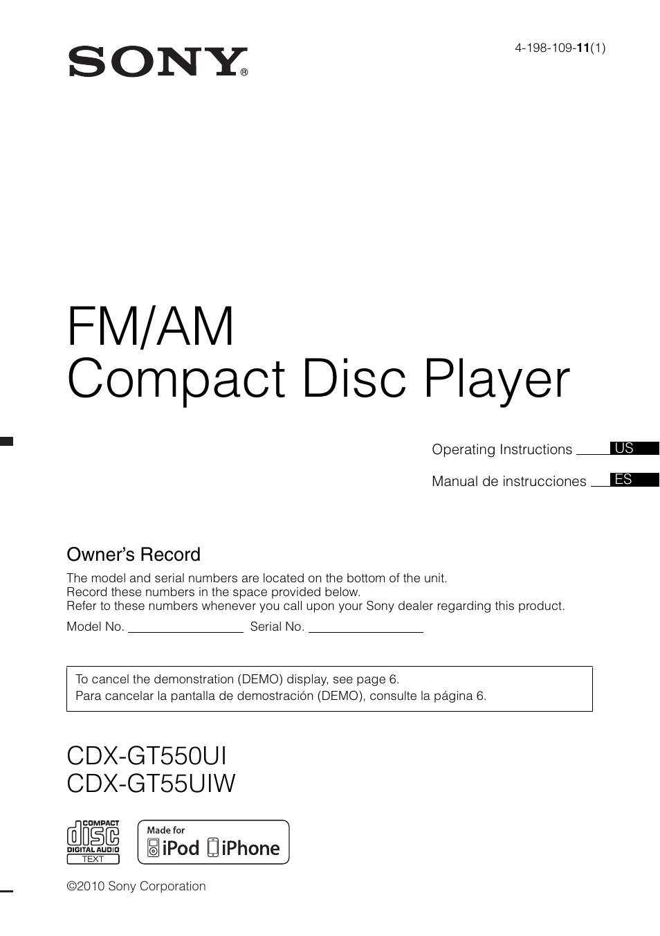 Sony CXS-GT5516F User Manual | 56 pages