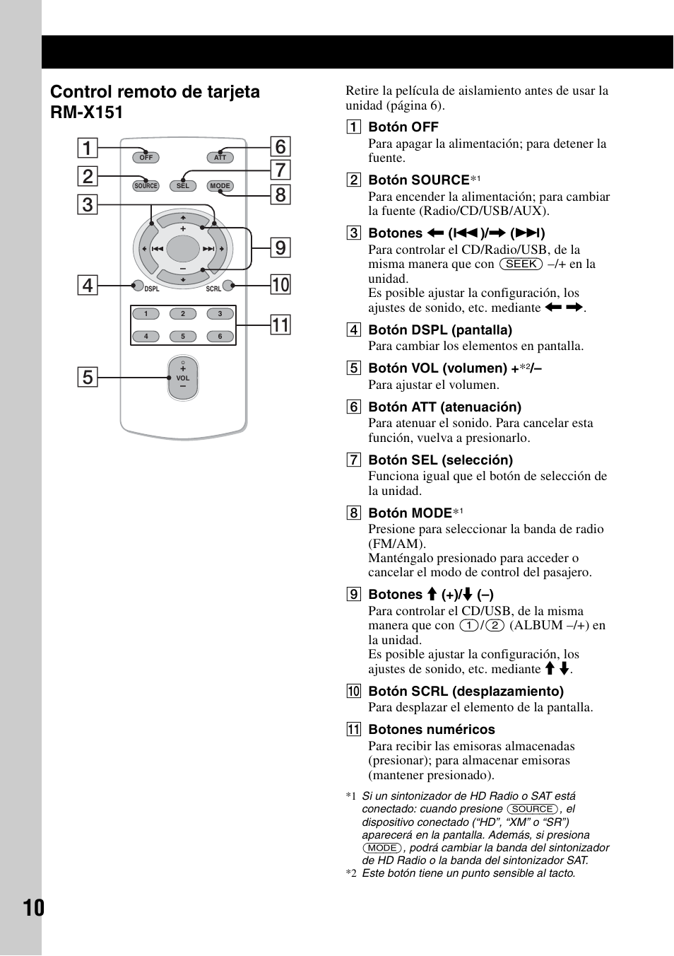 Control remoto de tarjeta rm-x151 | Sony CXS-GT5516F User Manual | Page 36 / 56