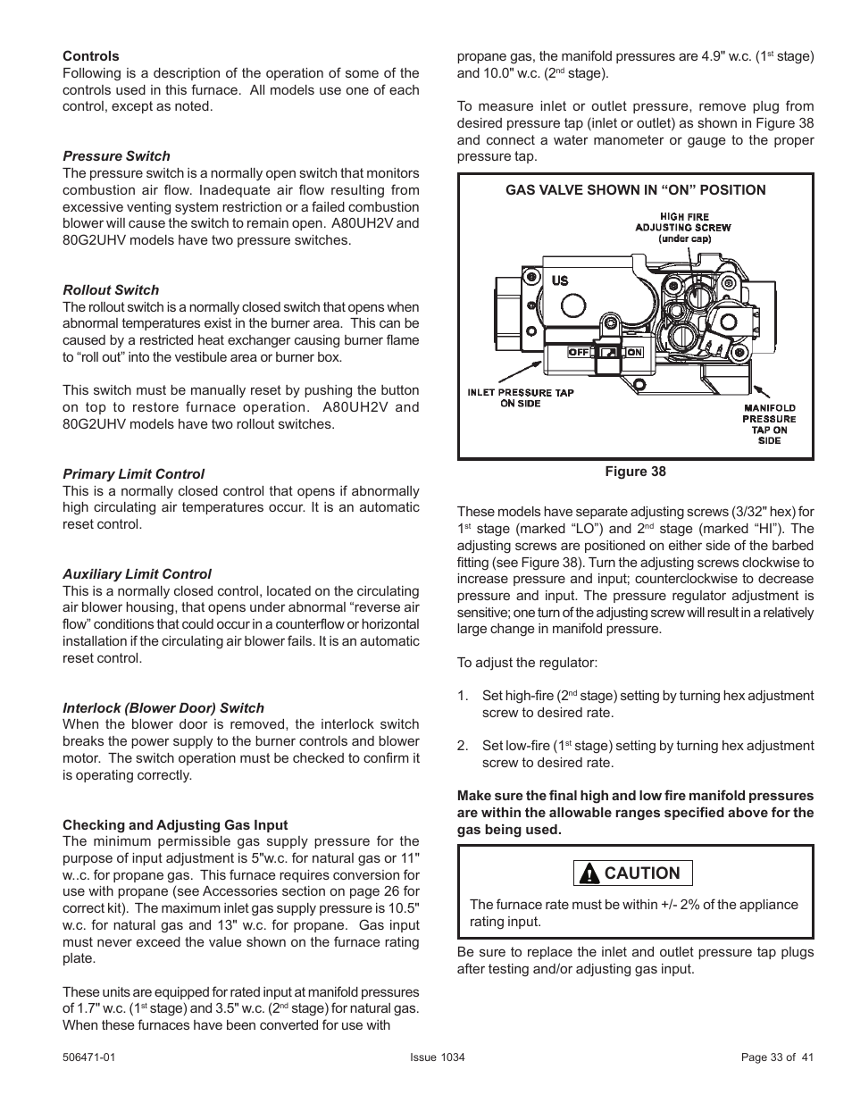 Caution | Allied Air Enterprises A80UH2V User Manual | Page 33 / 41