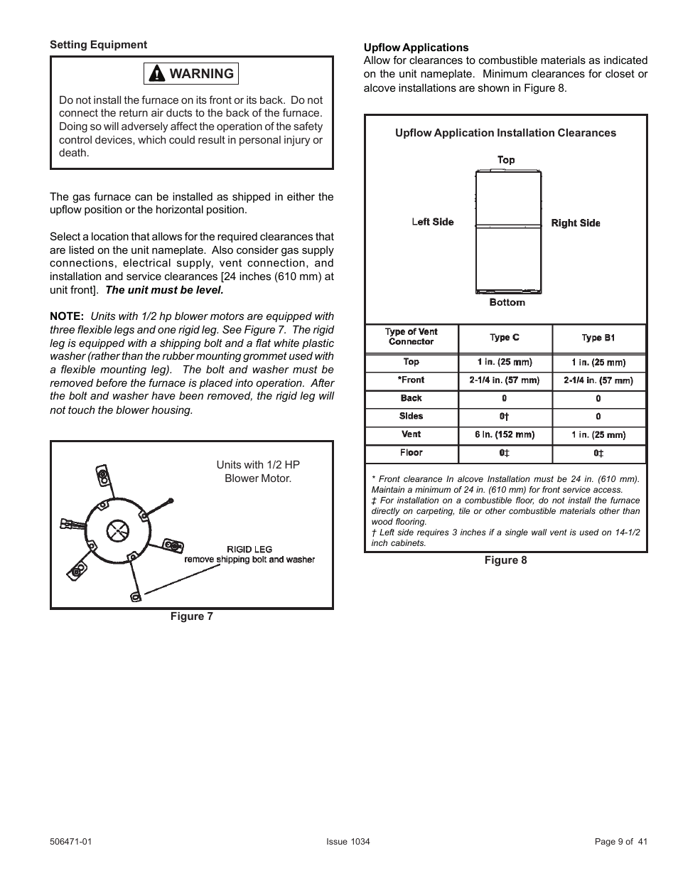 Warning | Allied Air Enterprises A80UH2V User Manual | Page 9 / 41