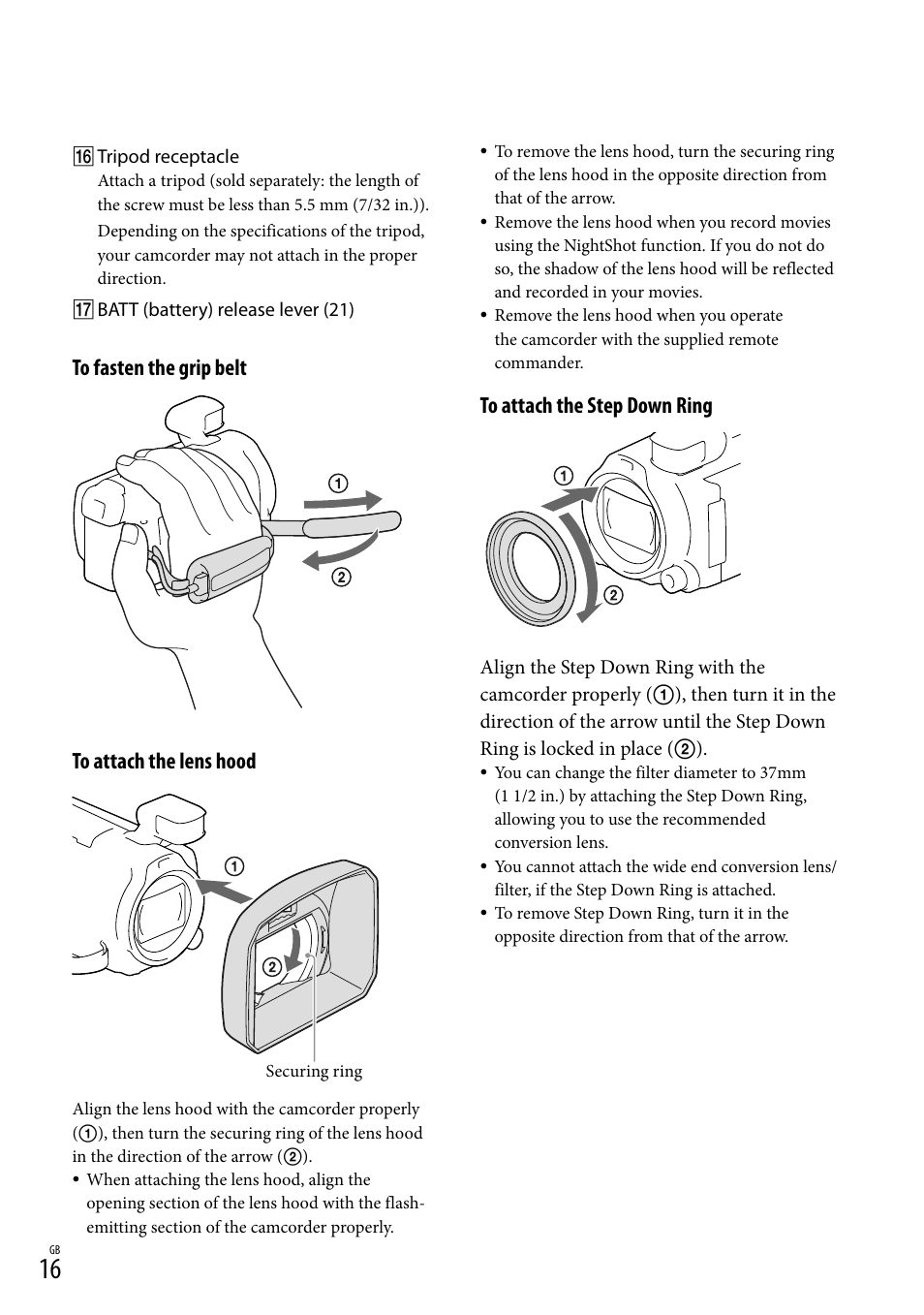 Sony HDR-PJ790V User Manual | Page 16 / 76