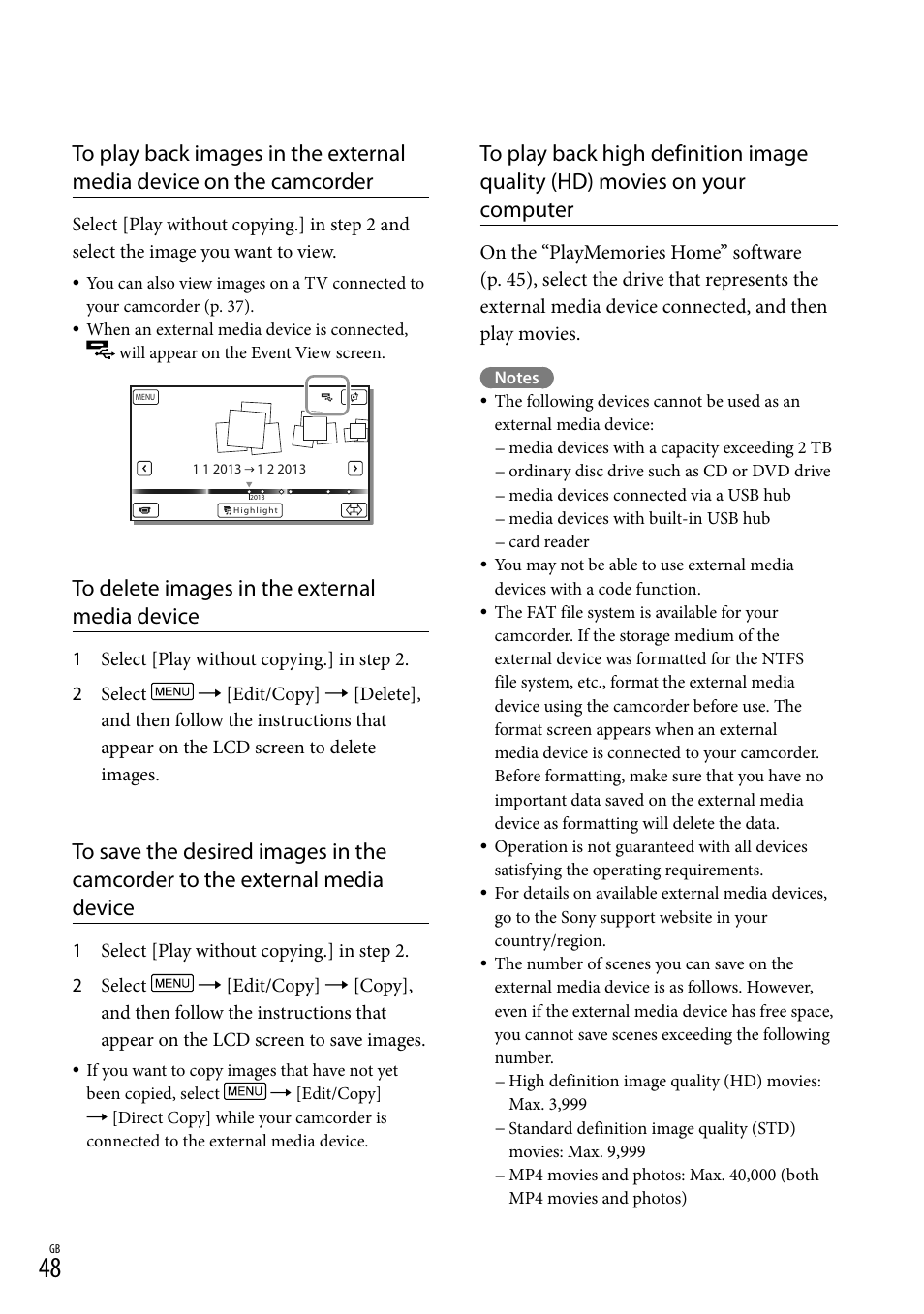 Sony HDR-PJ790V User Manual | Page 48 / 76