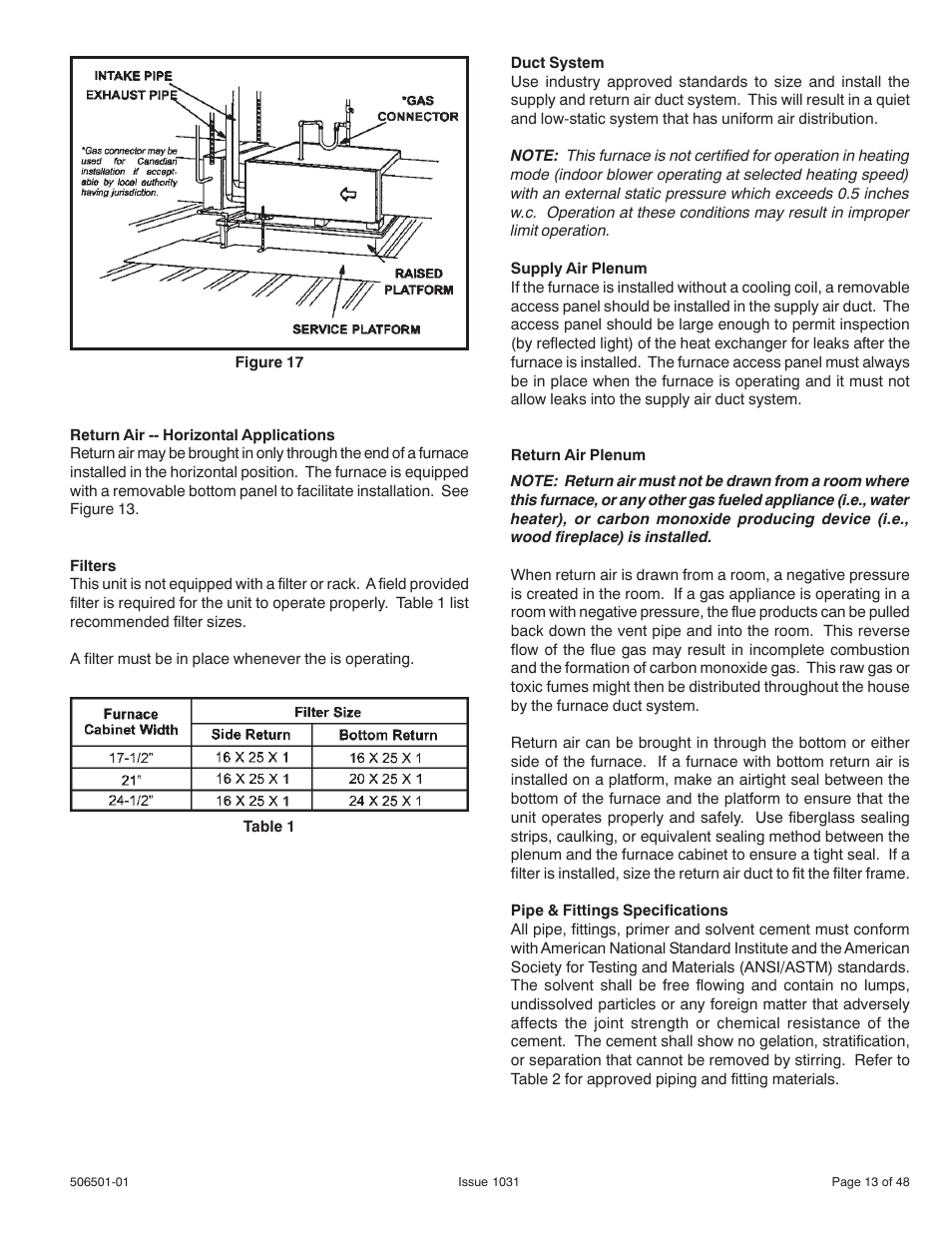 Allied Air Enterprises 92G1UH User Manual | Page 13 / 48