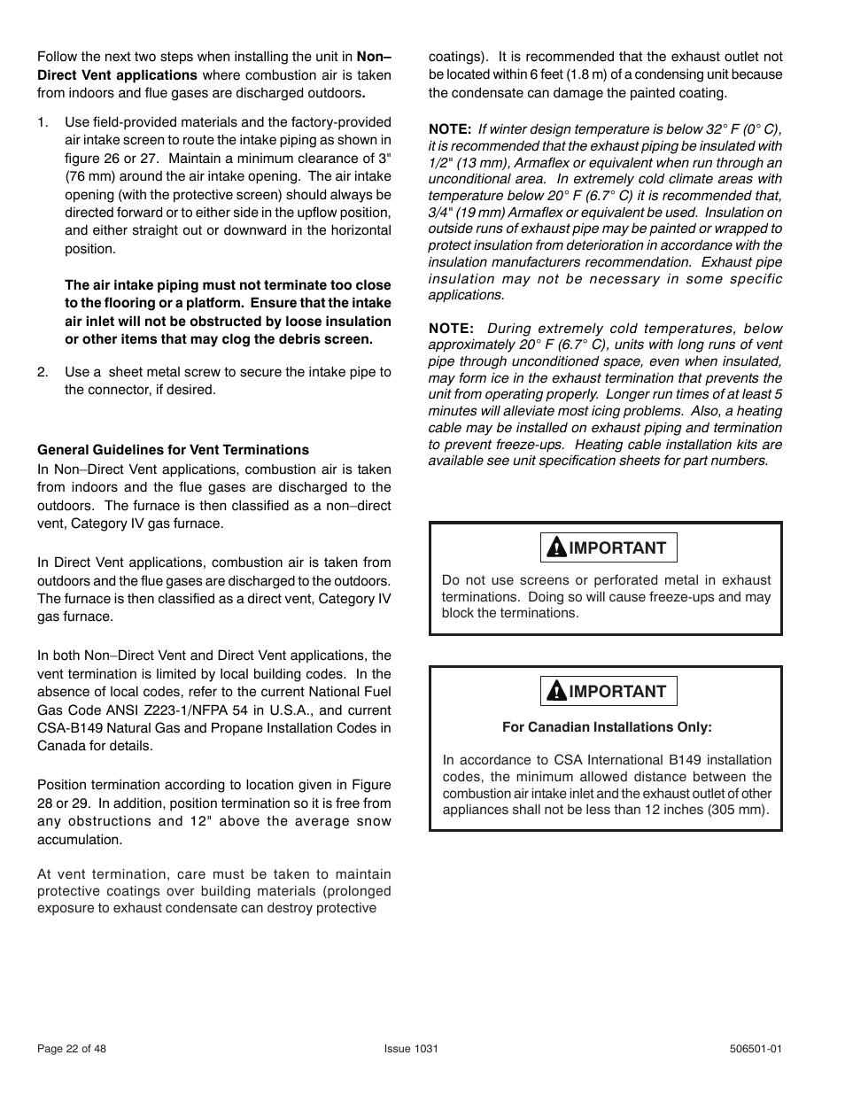 Allied Air Enterprises 92G1UH User Manual | Page 22 / 48