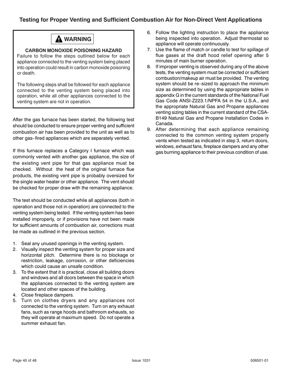 Allied Air Enterprises 92G1UH User Manual | Page 40 / 48