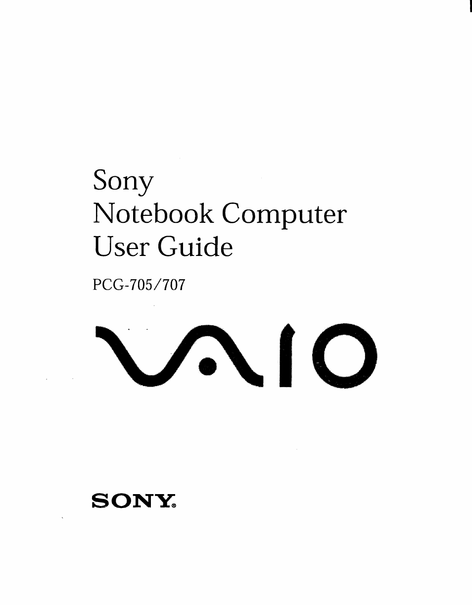 Sony PCG-705 User Manual | 160 pages