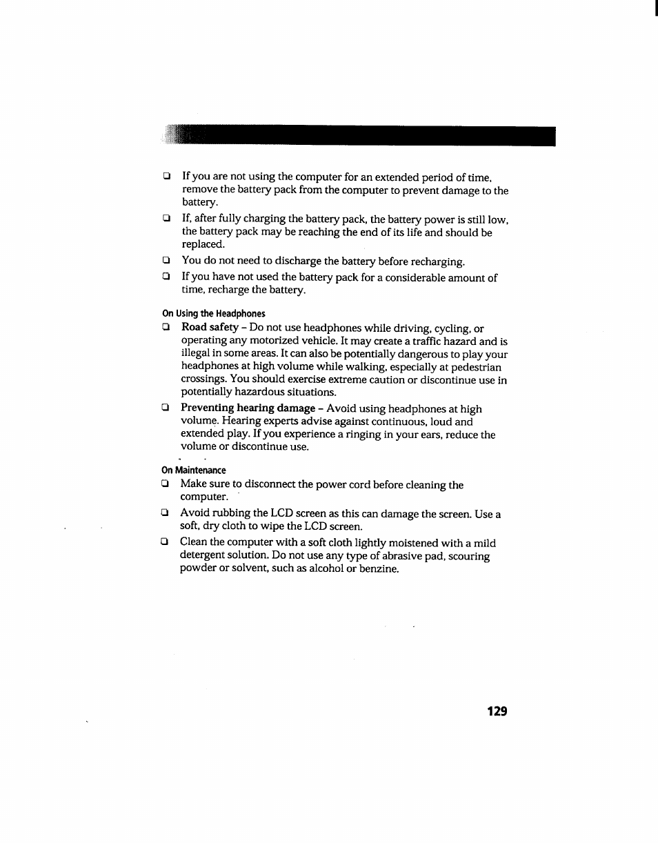 On maintenance | Sony PCG-705 User Manual | Page 137 / 160