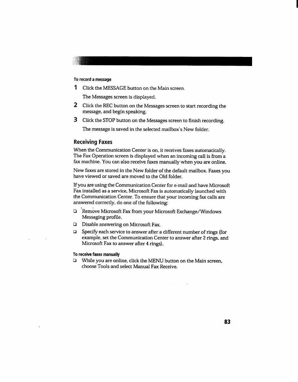 Receiving faxes | Sony PCG-705 User Manual | Page 91 / 160