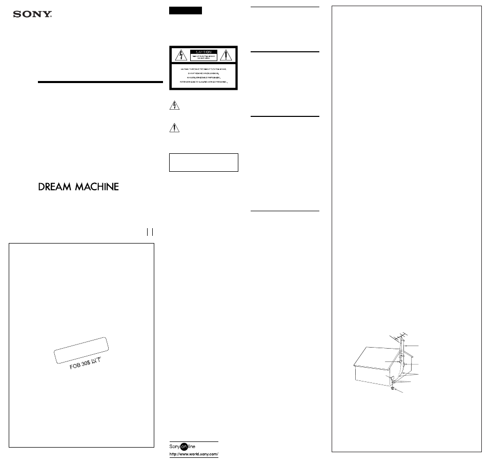 Sony ICF-C255RC User Manual | 2 pages