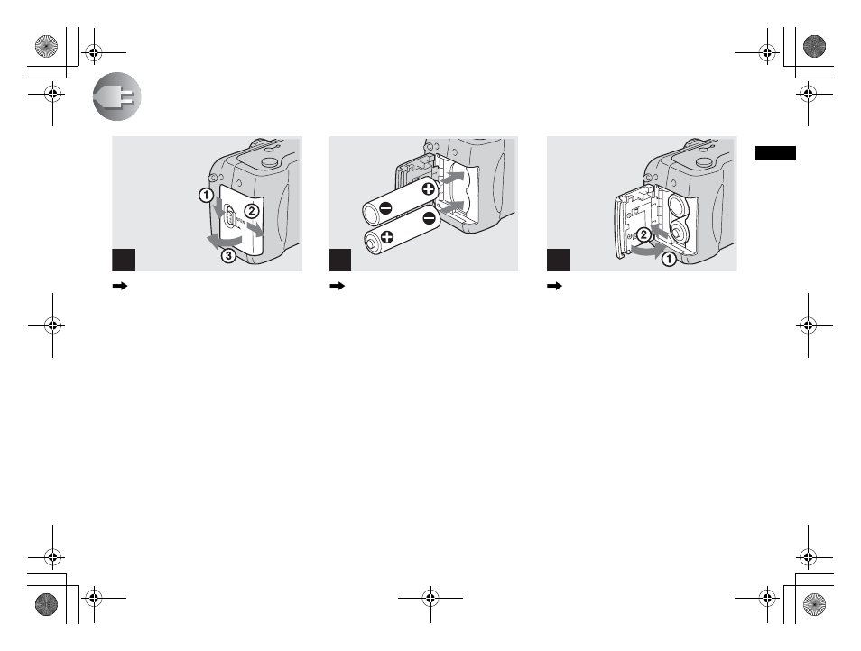 Inserting the batteries | Sony DSC-P71 User Manual | Page 17 / 108