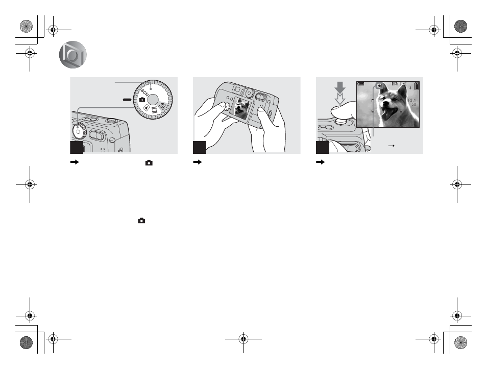 Basic still image shooting (using auto, Adjustment mode) | Sony DSC-P71 User Manual | Page 26 / 108