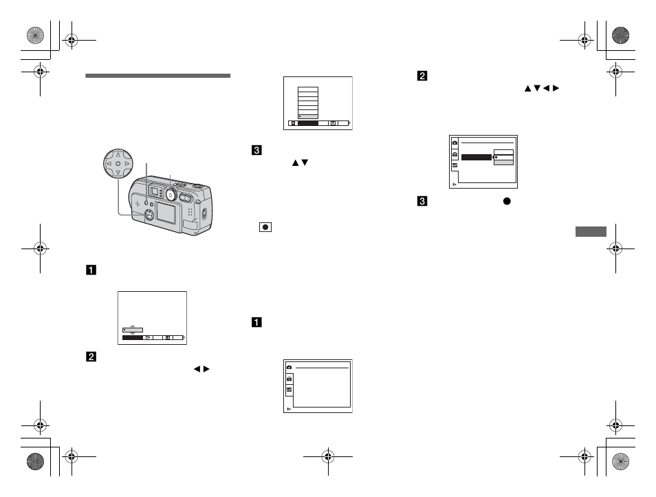 Before advanced operations, How to setup and operate your camera, Changing menu settings | Changing items in the set up screen, Screen | Sony DSC-P71 User Manual | Page 55 / 108