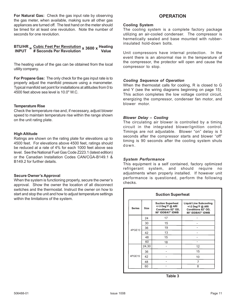 Operation | Allied Air Enterprises 4PGE User Manual | Page 11 / 16