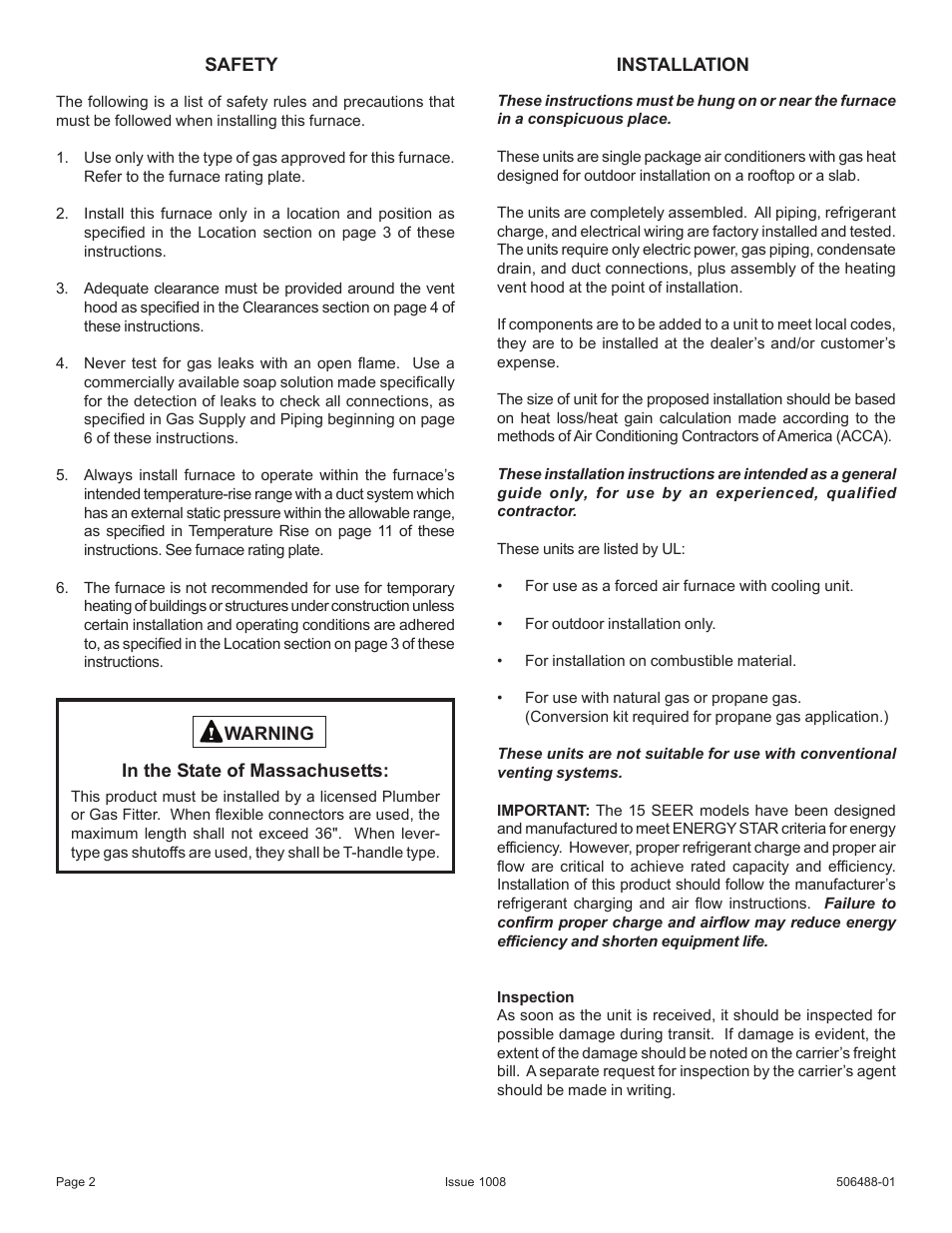 Allied Air Enterprises 4PGE User Manual | Page 2 / 16