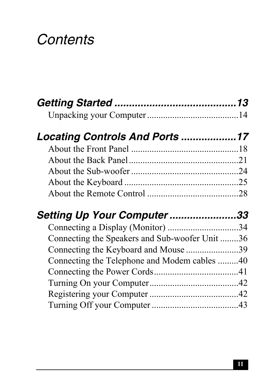 Sony PCV-RZ49 User Manual | Page 11 / 84