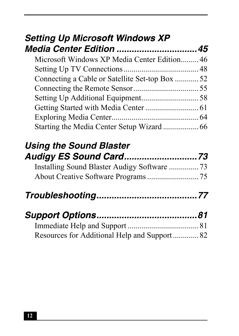 Sony PCV-RZ49 User Manual | Page 12 / 84