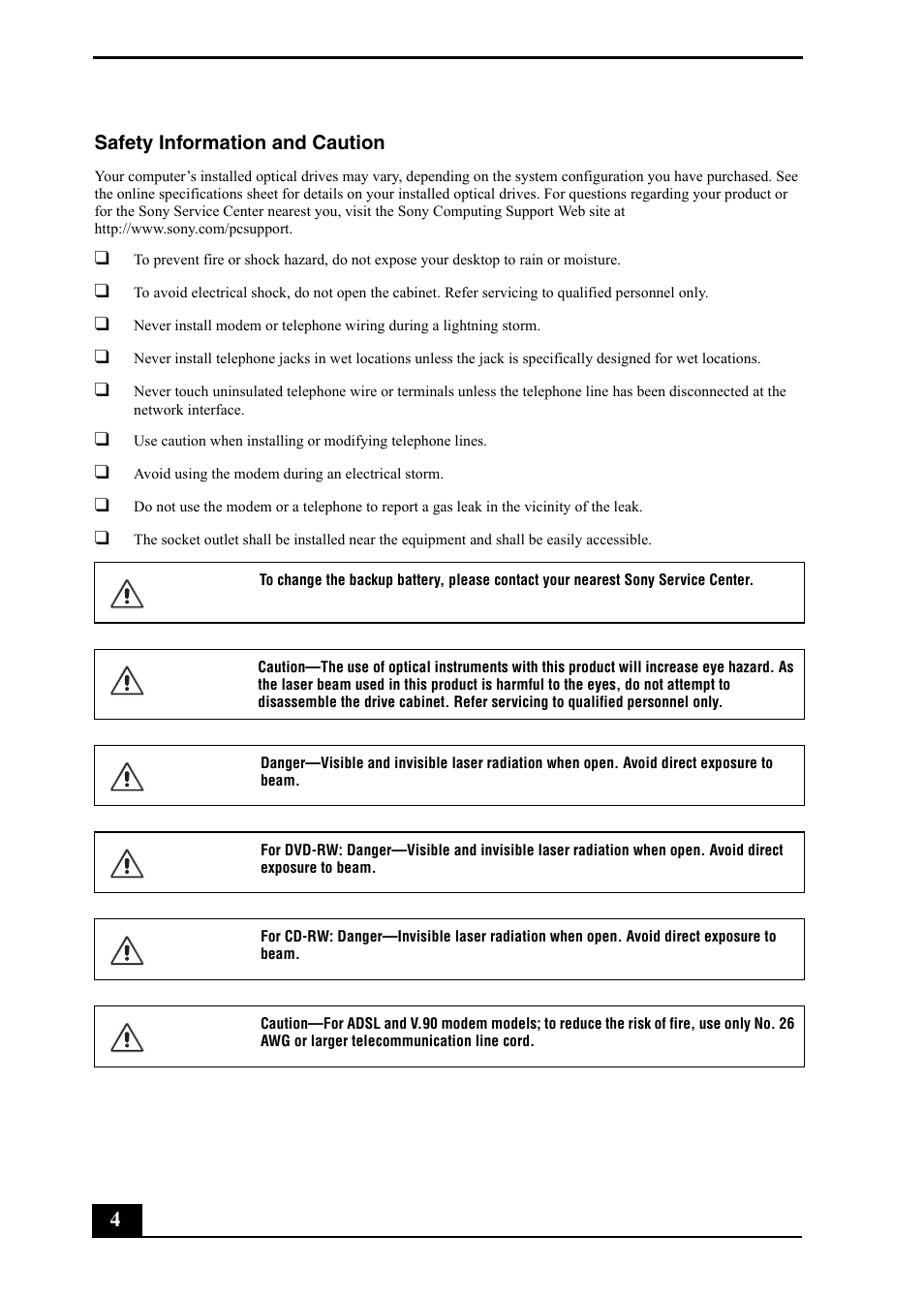 Sony PCV-RZ49 User Manual | Page 4 / 84