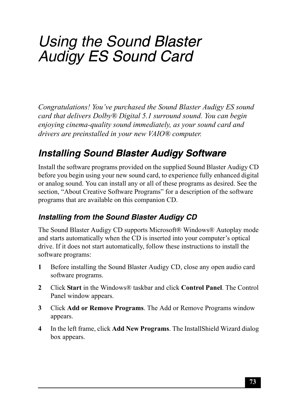 Sony PCV-RZ49 User Manual | Page 73 / 84