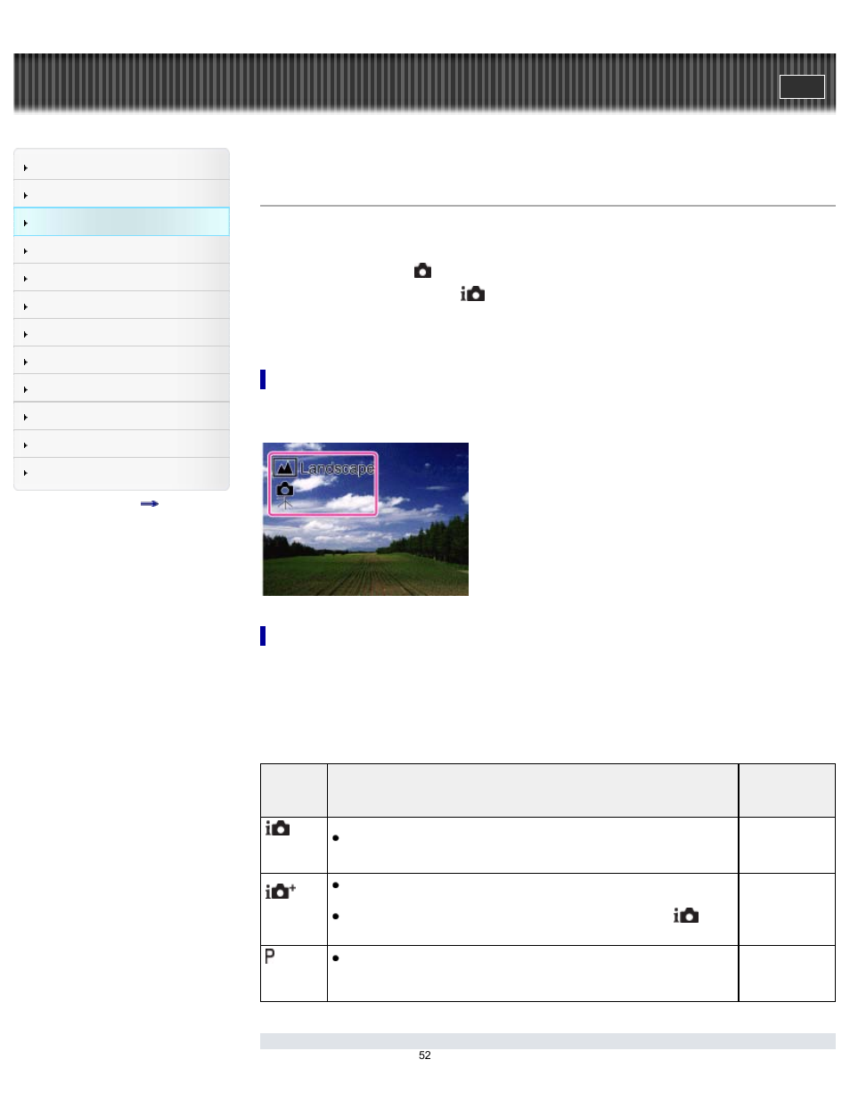 Intelligent auto, Details, Cyber-shot user guide | Sony DSC-WX80 User Manual | Page 52 / 252