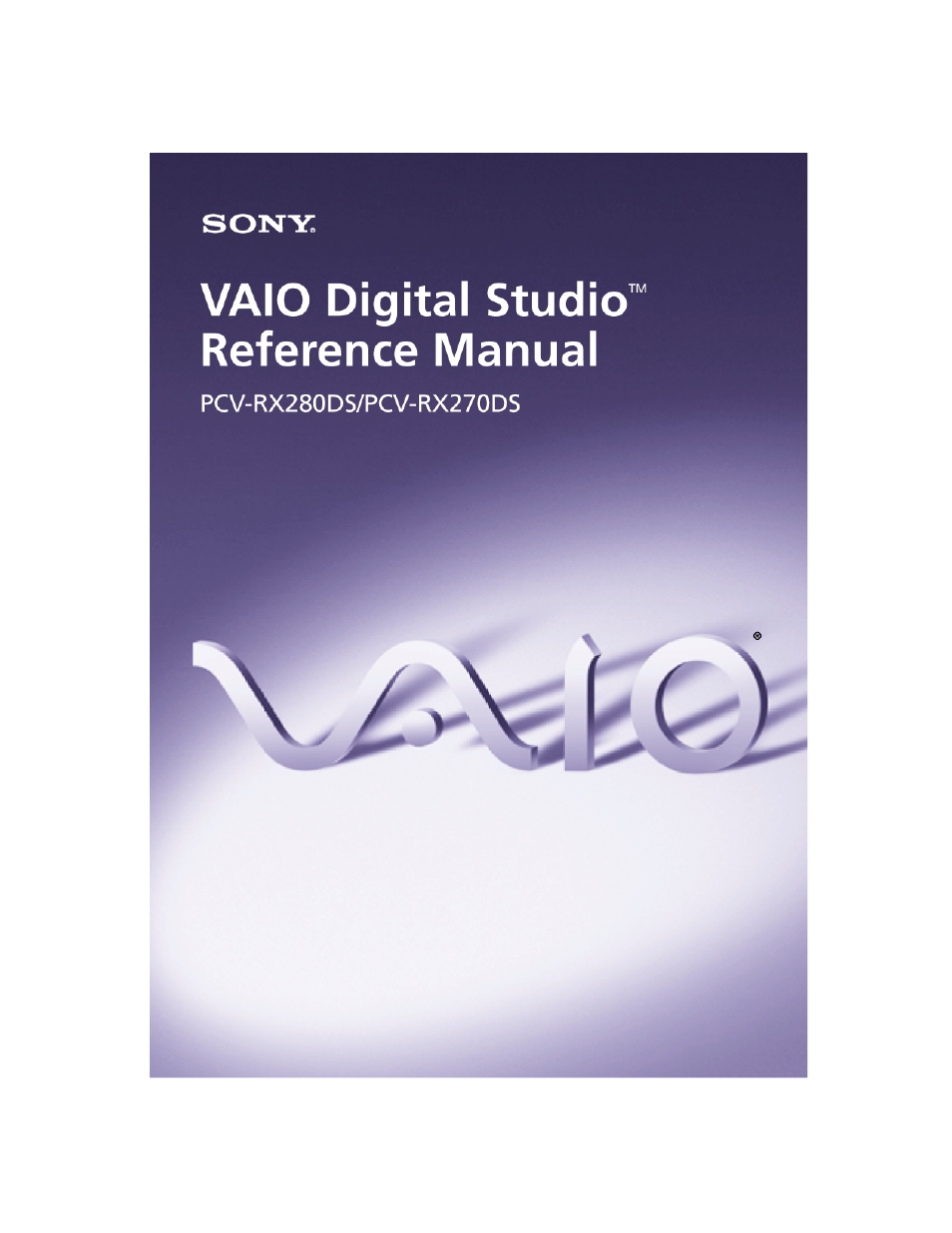Sony PCV-RX270DS User Manual | 118 pages
