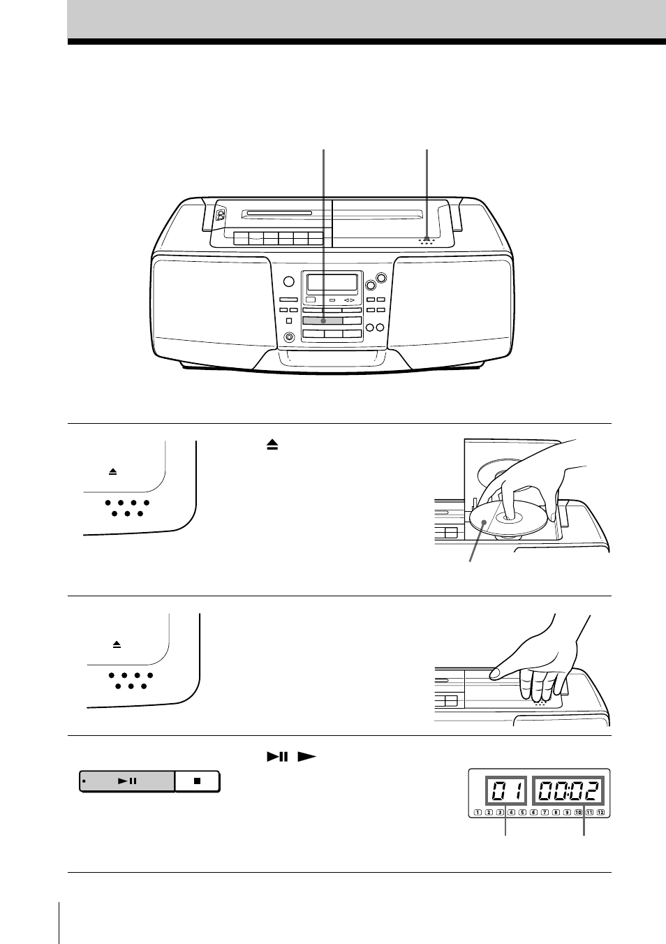 Playing a cd | Sony CFD-S39 User Manual | Page 4 / 36